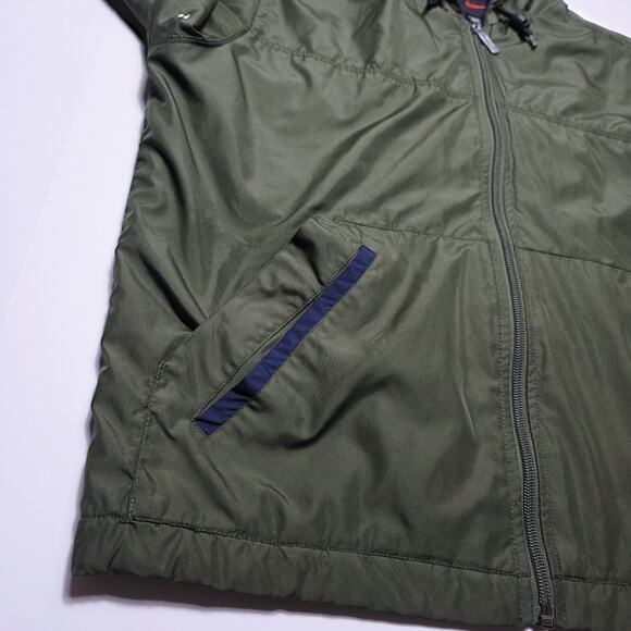 Vintage Nike Jacket Women's Small Full Zip Hooded Windbreaker Swoosh 90's Green - Picture 10 of 10